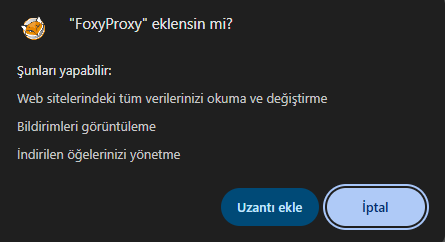 FoxyProxy Kurulum Onayı