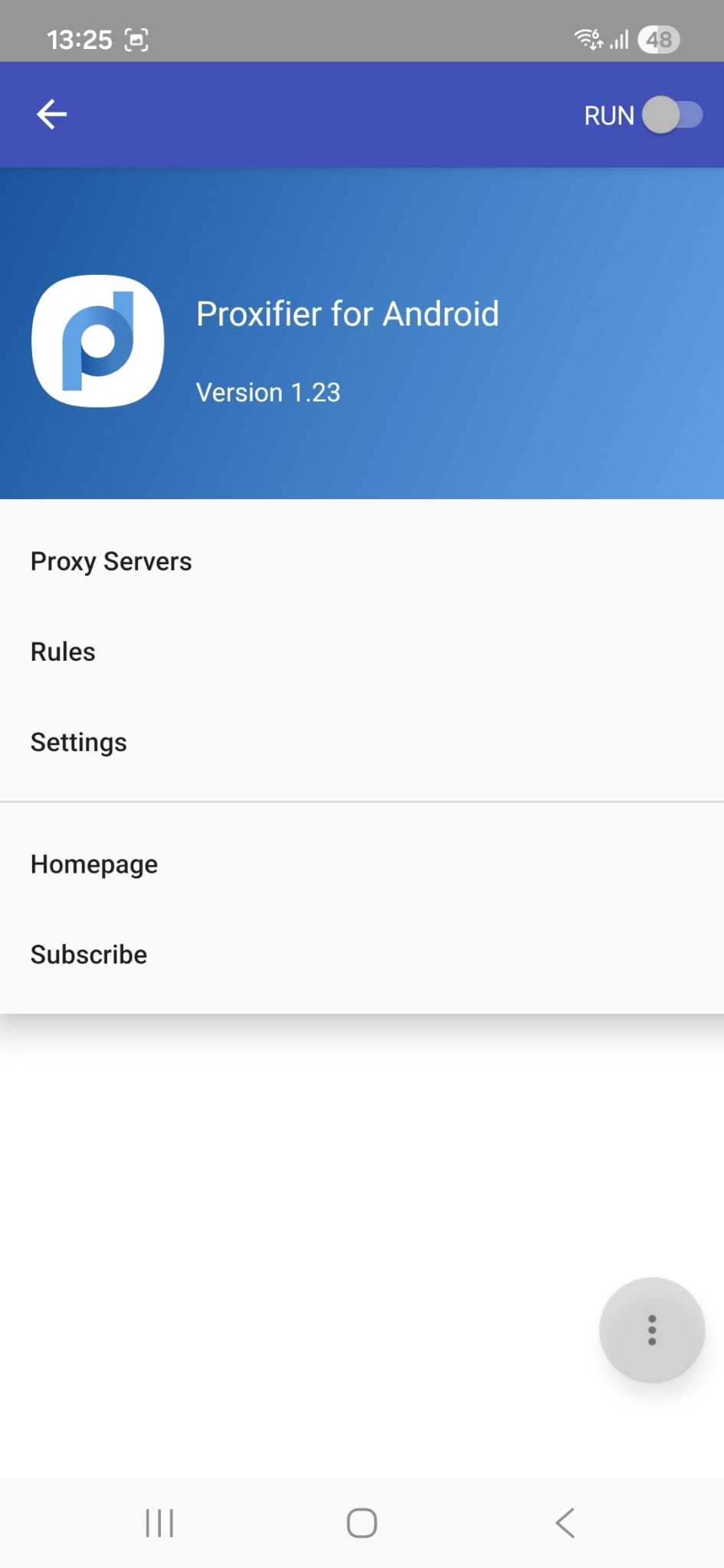 Proxifier Android Proxy Servers Menüsü