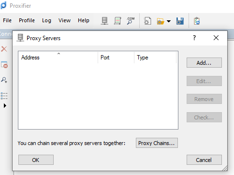 Proxifier Profile - Proxy Servers Menüsü